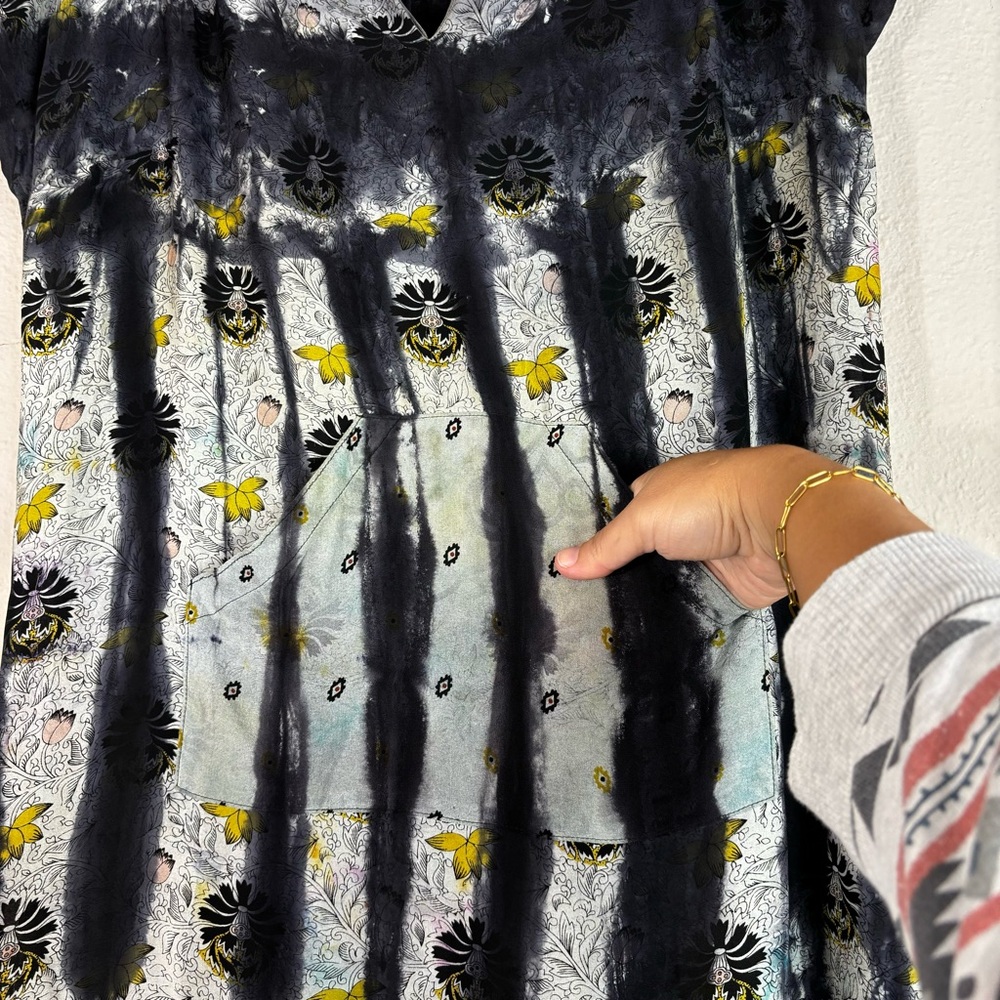 Elegant Gray and Yellow Maxi Dress - Picture 7 of 12
